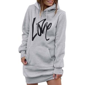 Women's Love Hoodie Sweatshirt Dress - NWOT